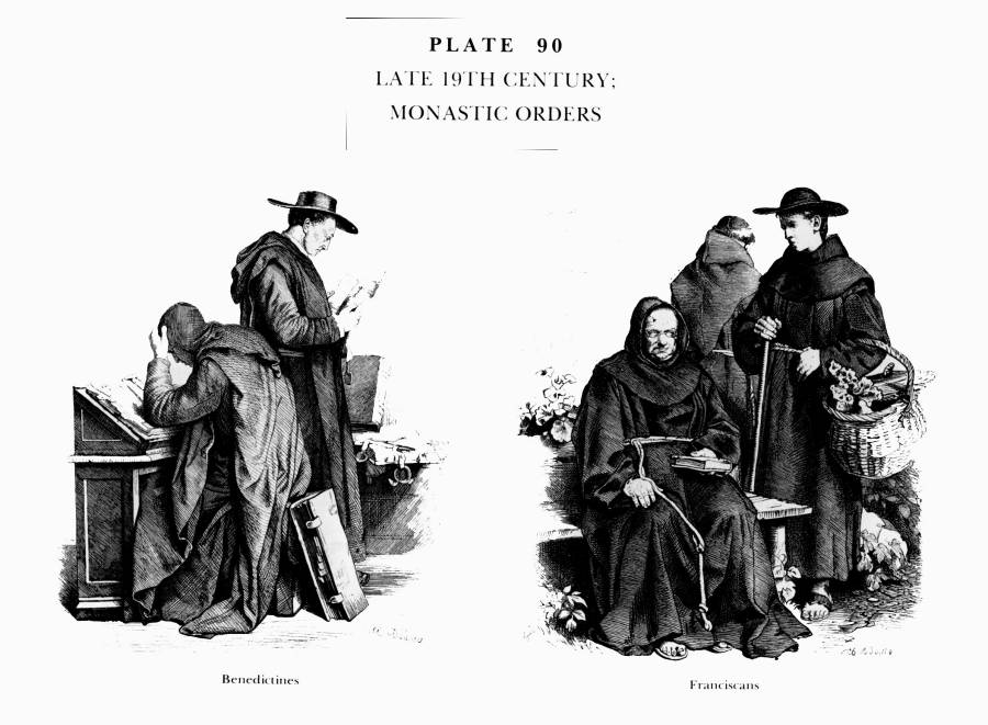 Planche 90a Fin du XIXe Siecle - Habits des Ordres Monastiques - Late 19Th Century - Monastic Orders.jpg